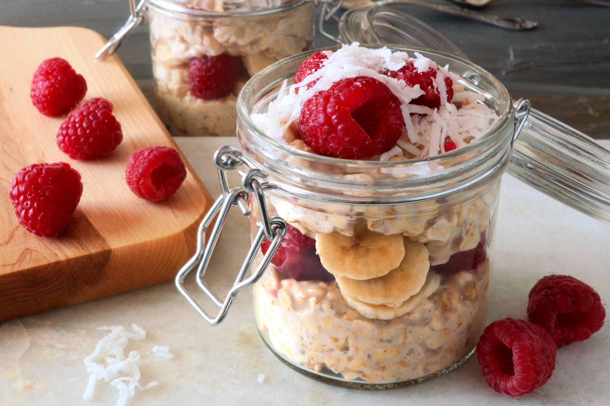 Overnight Oats mit Himbeeren